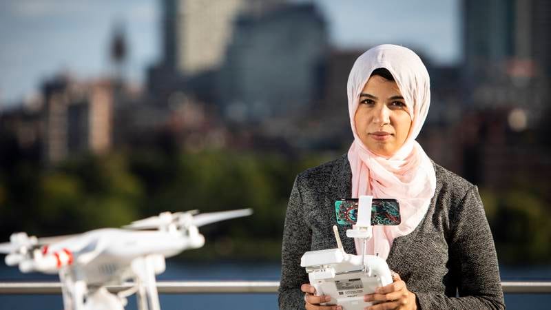 Norhan Bayomi, a postdoctoral research fellow and manager of the Climate Change and Cities Programme at MIT, deploys drones to figure out how to give communities  most at risk from heatwaves a better way of life. Photo: MIT