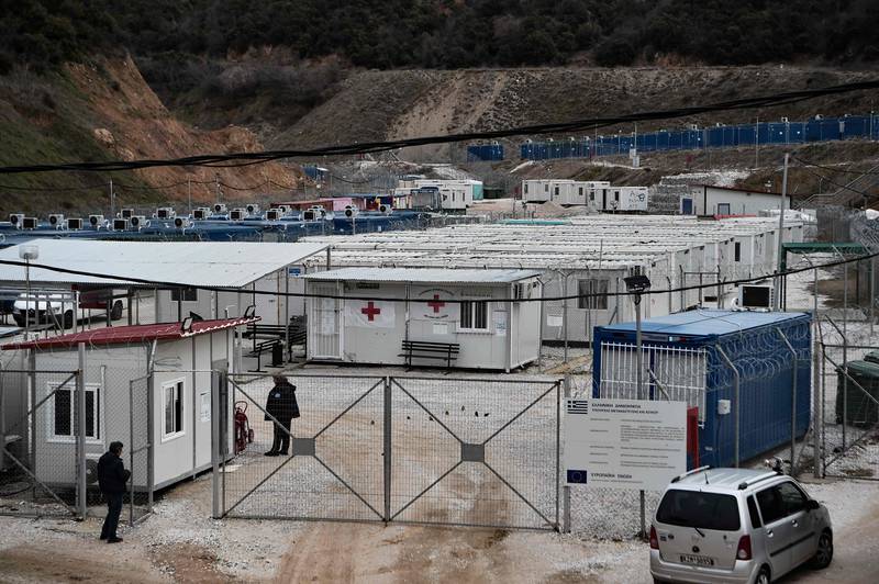 Greek authorities prepare a camp with the capacity to accommodate about 720 refugees from Ukraine, close to the Greece-Bulgarian border. AFP