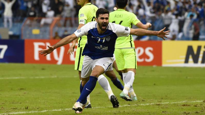 Syria striker Omar Khribin plays his club football in Saudi Arabia with Al Hilal. AFP
