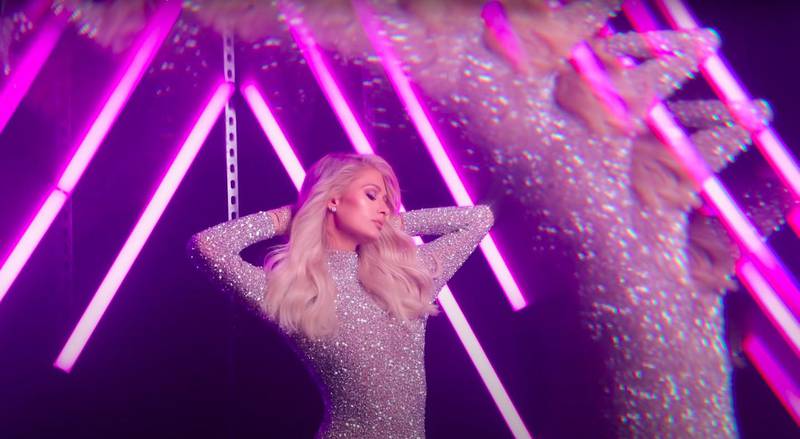Paris Hilton wears a beaded number by Kuwait's Yousef Al Jasmi in her new music video. YouTube