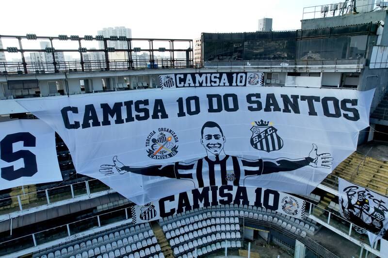 The Urbano Caldeira Stadium ahead of football legend Pele's wake and funeral. Getty