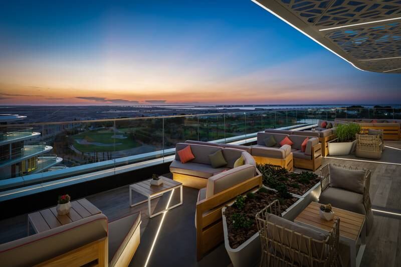 Bibe rooftop lounge is the place to go for sundowners at JA Lake View Hotel.