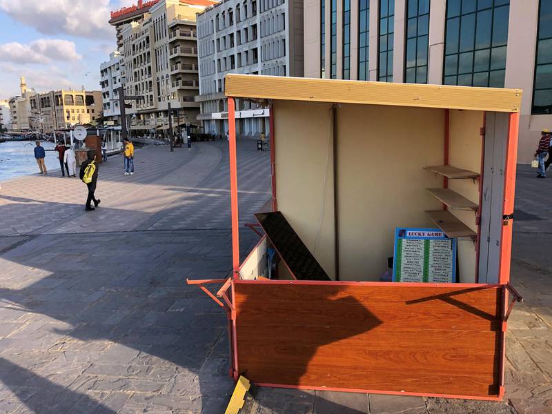 Dubai, United Arab Emirates - Reporter: Anna Zacharias: Lucky Game booths near the ferry terminal that now appear to be shut down. Thursday, February 13th, 2020. Bur Dubai, Dubai. Chris Whiteoak / The National