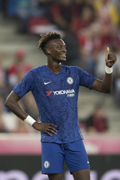 Tammy Abraham gestures during the friendly. Getty