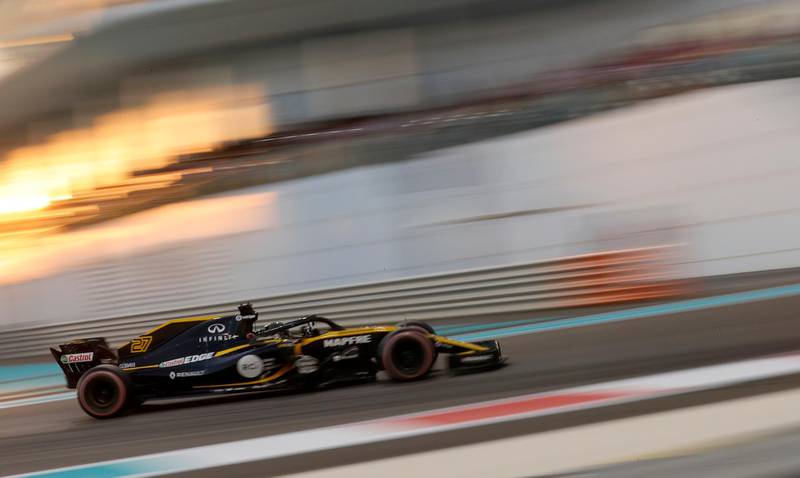 Renault driver Nico Hulkenberg of Germany steers his car during the qualifying session. AP Photo