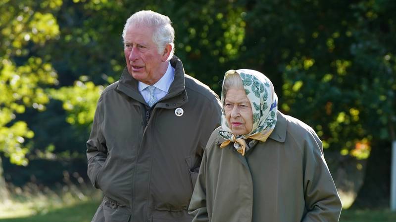 Queen Elizabeth II and Prince Charles at the Balmoral Estate last month. Getty