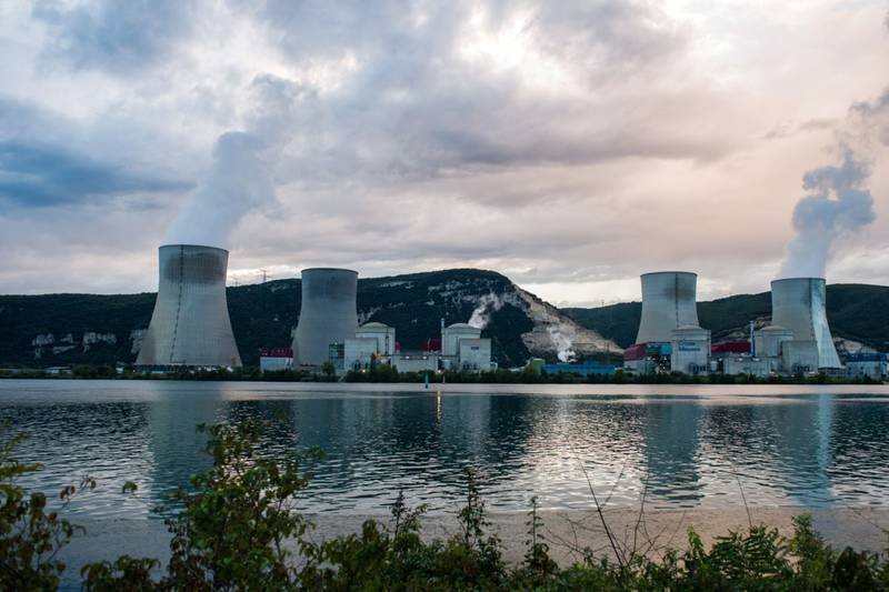 Cooling towers on the banks of the River Rhone at France's Cruas nuclear power plant. Bloomberg