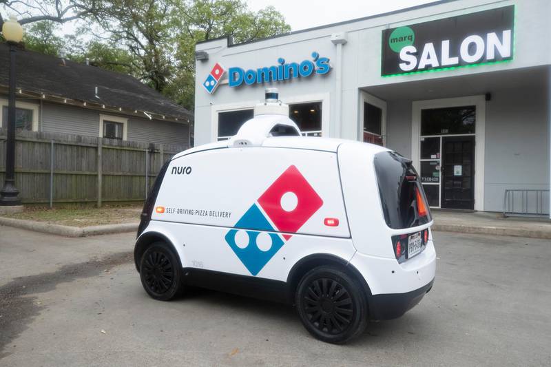 Domino's is using Nuro's R2 robot to deliver pizzas in Houston. Images & video courtesy Domino's 