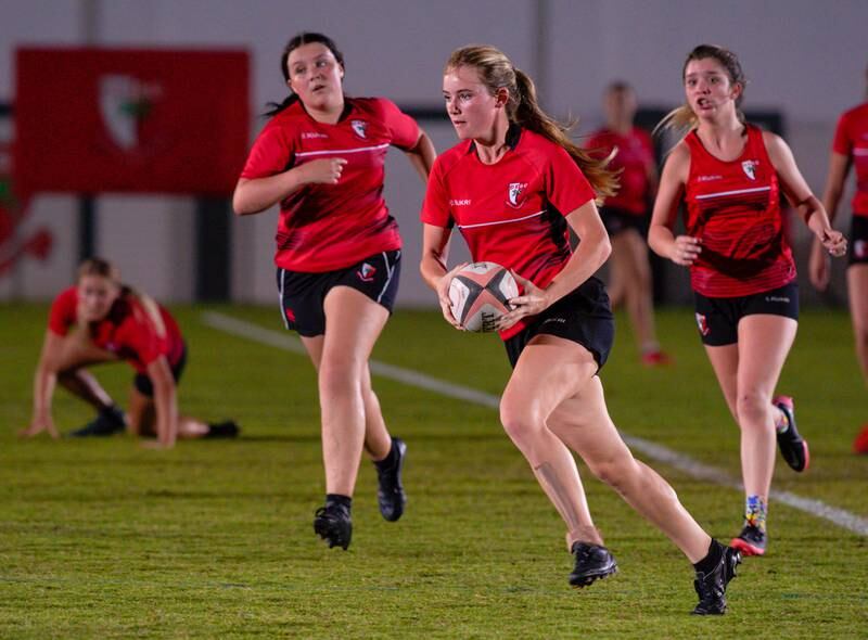 Dubai English Speaking College players train for their Dubai Sevens title defence. All images Victor Besa / The National