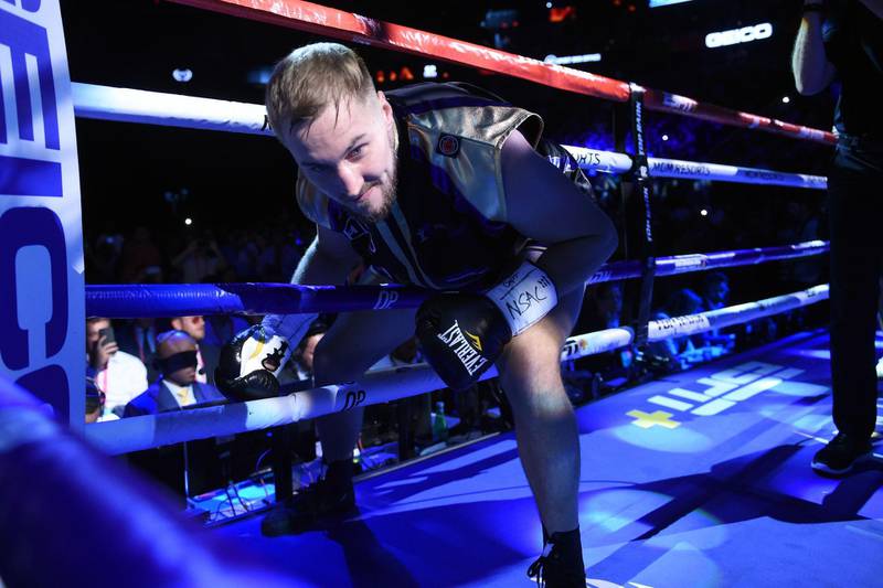 Otto Wallin makes his entrance to the ring for his heavyweight fight against Tyson Fury at T-Mobile Arena on September 14, 2019 in Las Vegas, Nevada.  AFP