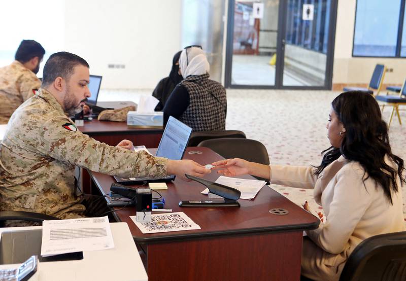 Women register to join the Kuwaiti army at the Defence Ministry in Kuwait City on December 22. AFP
