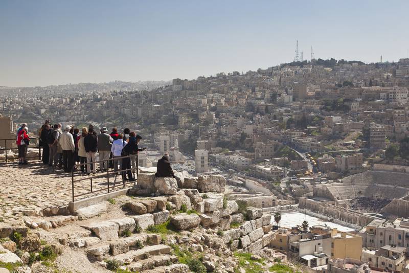The view across Amman from the Citadel, which features attractions including a temple for Hercules and a Byzantine church. Getty Images 