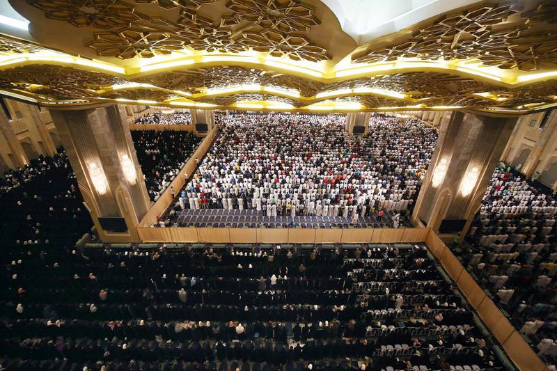 Muslim worshippers pray on Laylat al-Qadr at Majidul Kabeer Grand Mosque in Kuwait City, Kuwait. EPA