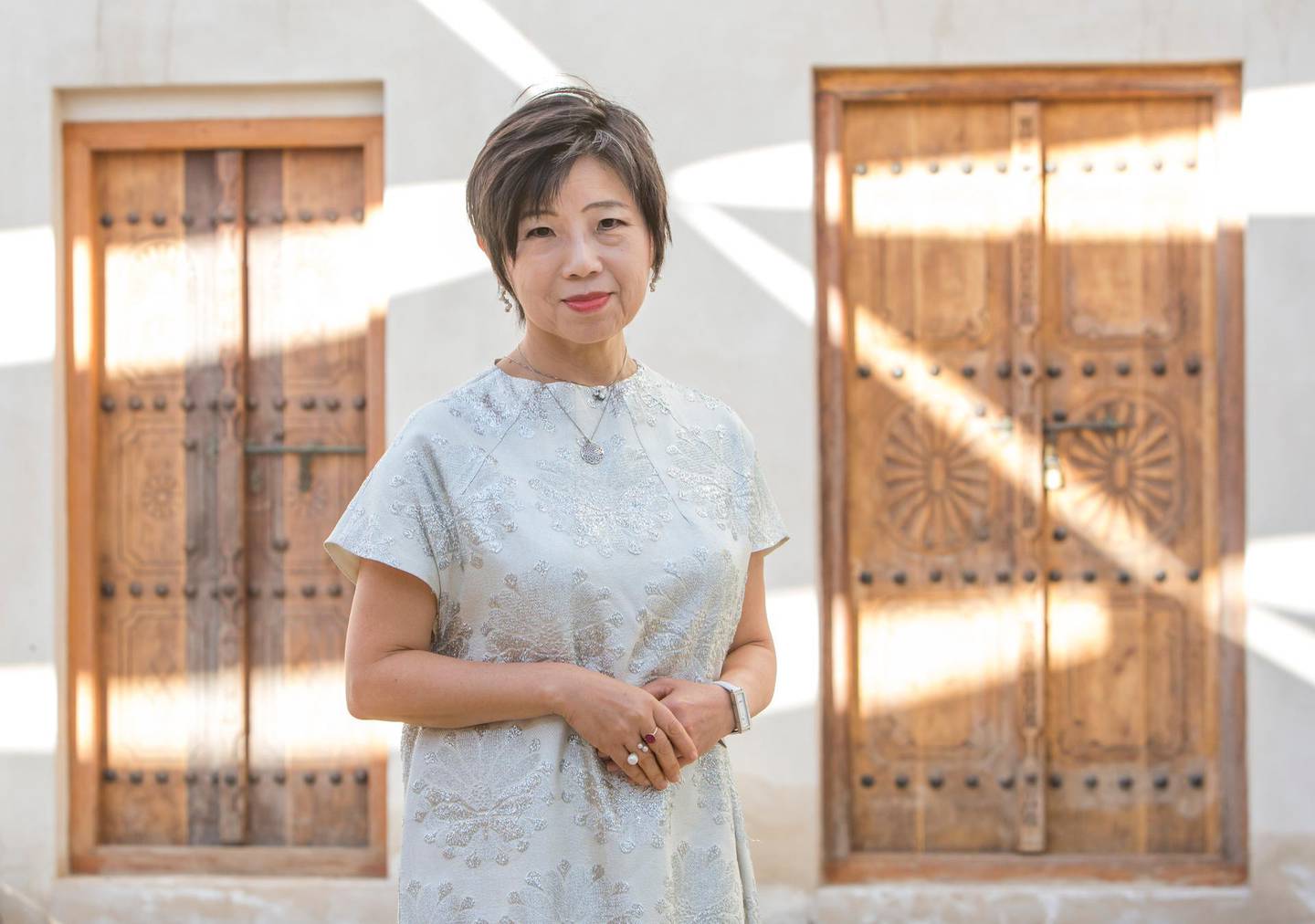 Curator Yuko Hasegawa, the artistic director of the Museum of Contemporary Art in Tokyo at Sharjapan, Bait Al Shamsi, Sharjah. Leslie Pableo / The National