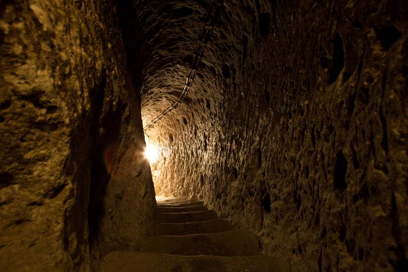 Derinkuyu Underground City in Cappadocia, Turkey, dates back to the 7th and 8th centuries BC. Getty Images