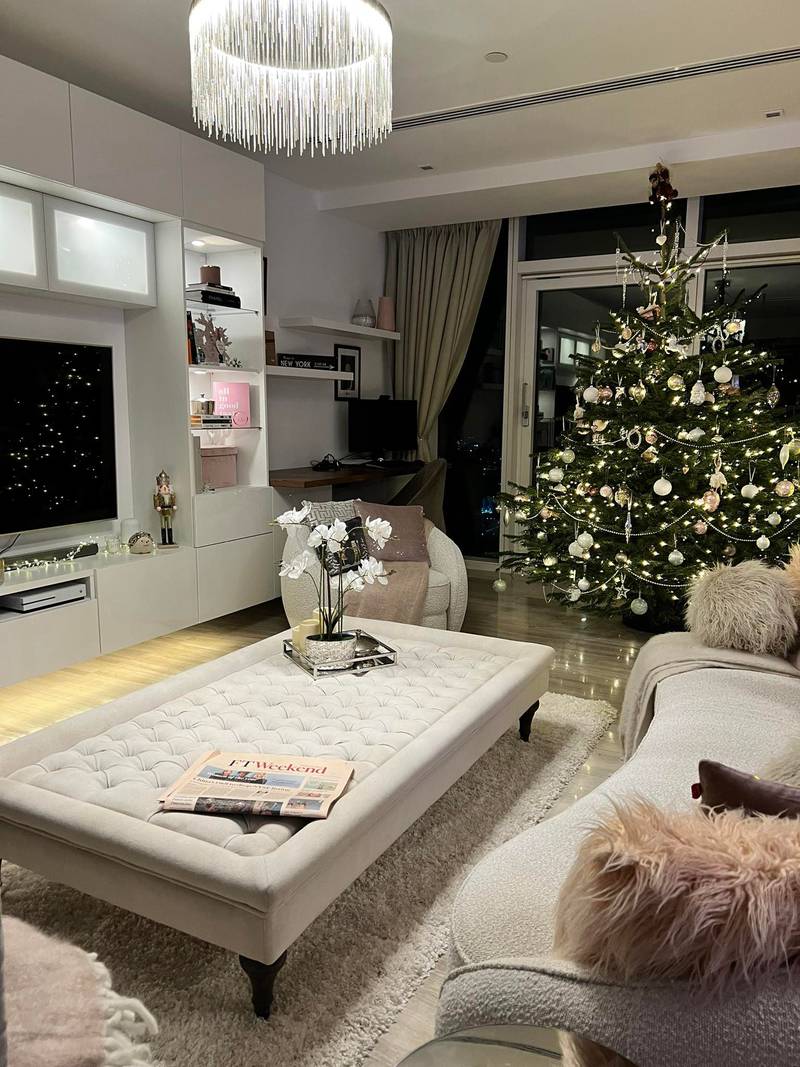 Dubai resident Liesje Korff's chic Christmas decor, with many of the elements brought in from the UK. Photo: Liesje Korff