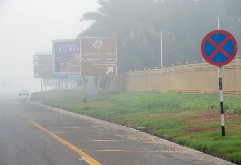 Foggy weather at the Al Maqta area in Abu Dhabi on June 4th, 2021. Victor Besa / The National.