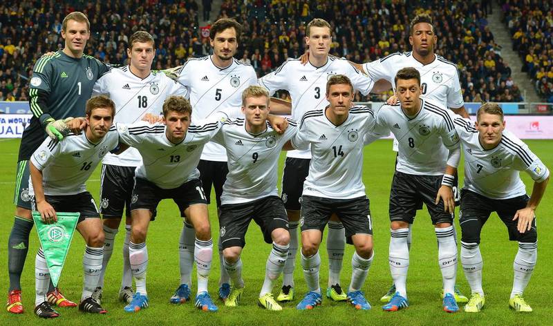 Germany team photo taken during World Cup qualifying on October 15, 2013. Marcus Brandt / EPA