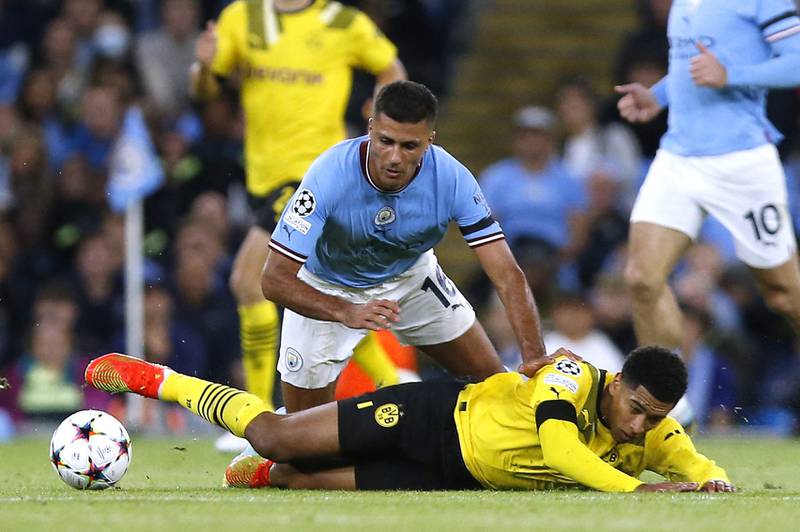 Rodri 5 – Overran by Bellingham in the middle of the park after the break and picked up a card after clattering into the teenager. Reuters