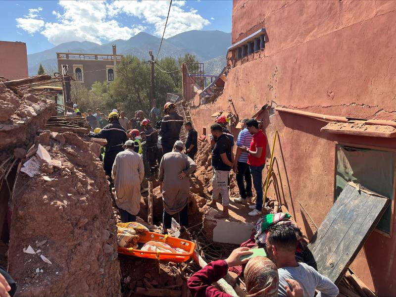 Earthquake devastation in Douar El Darb village in Weguen municipality of El Haouz district.

Photo: Ghaya Ben Mbarek / The National