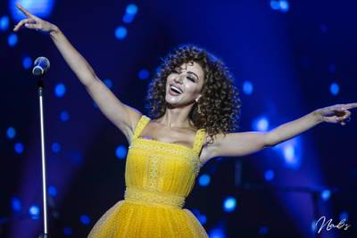 Myriam Fares performs at the Mawazine Festival in Rabat, Morocco, in 2019. Courtesy Mawazine Festival