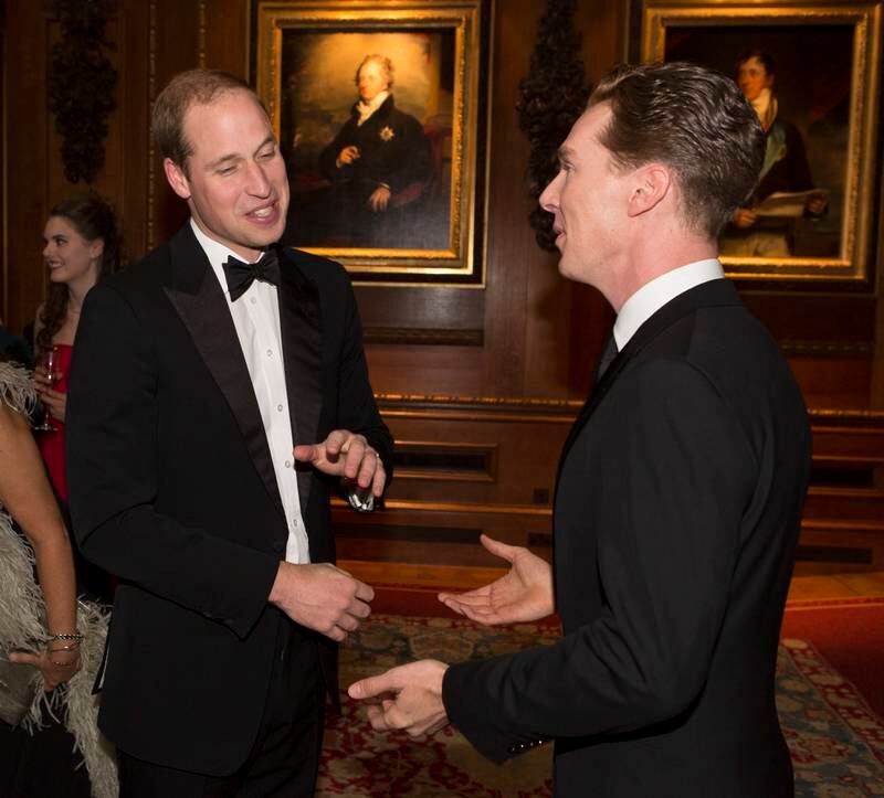 Prince William and actor Benedict Cumberbatch attend a dinner to celebrate the work of The Royal Marsden, hosted by the Duke of Cambridge, on May 13, 2014 in Windsor, England. Getty Images