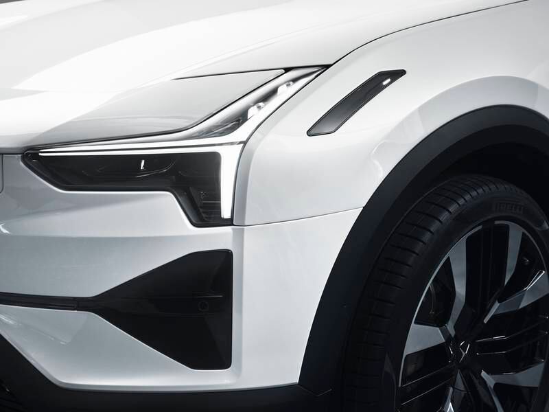 The Polestar 3, nudging in with its Thor's hammer headlights. All photos: Polestar