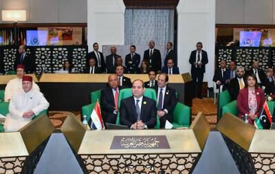 Mr El Sisi attends the opening ceremony. EPA