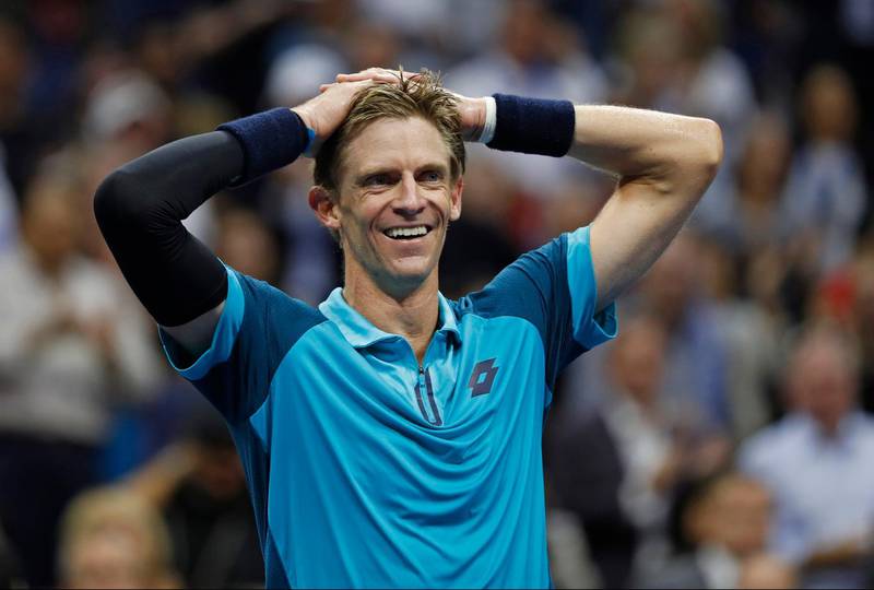 Kevin Anderson, of South Africa, reacts after beating Pablo Carreno Busta, of Spain, during the semifinals of the U.S. Open tennis tournament, Friday, Sept. 8, 2017, in New York. (AP Photo/Adam Hunger)