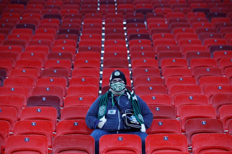 A Ferencvaros fan in the Puskas Arena, Budapest, ahead his team's Champions League match against Juventus on Wednesday, November 4. Reuters