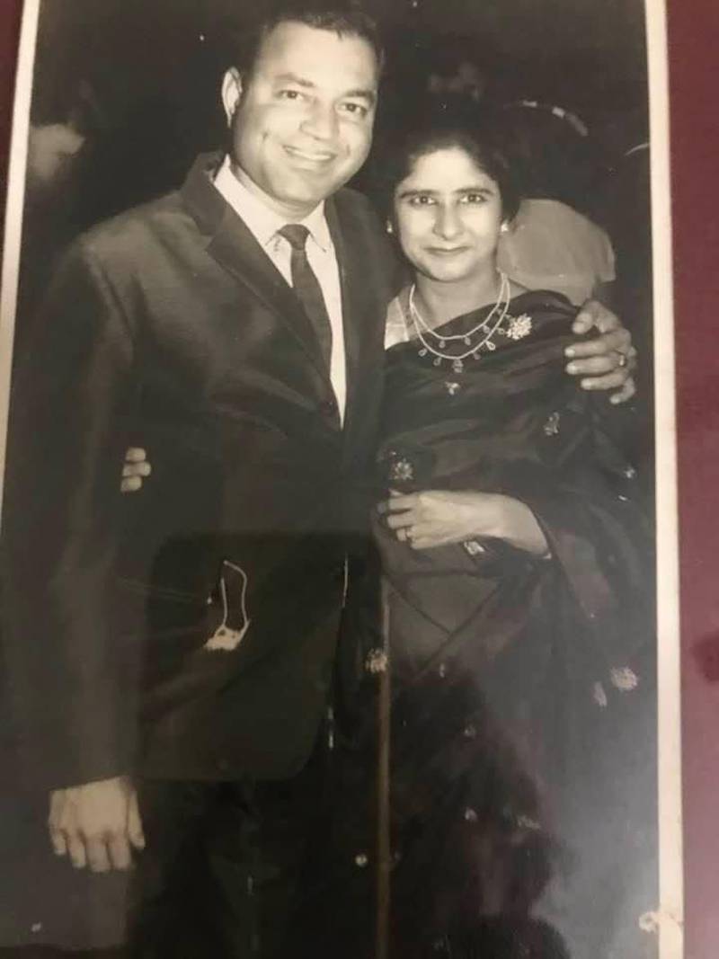 Ms Verma pictured with her husband just after they got married. 