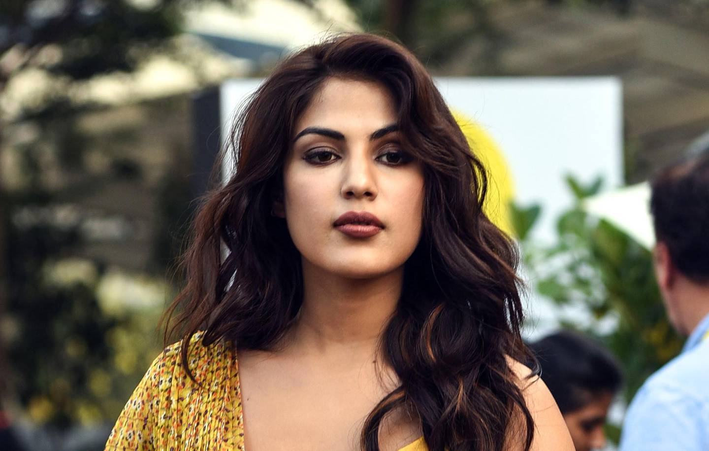 Indian Bollywood actress Rhea Chakraborty poses for photographs at the Lakmé Fashion Week (LFW) Summer Resort 2019, in Mumbai on February 1, 2019. (Photo by Sujit Jaiswal / AFP)