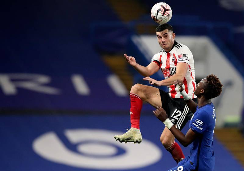 John Egan, 6 – He left Abraham unmarked for Chelsea’s equaliser but he had the better of his opponent throughout. Made a outstanding last-ditch challenge in the second half.  AP