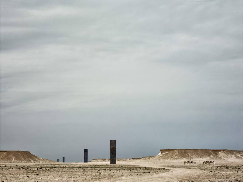 East-West/West-East by American artist Richard Serra for the Brouq Nature Reserve, near Zekreet in western Qatar. Rik Van Lent / Qatar