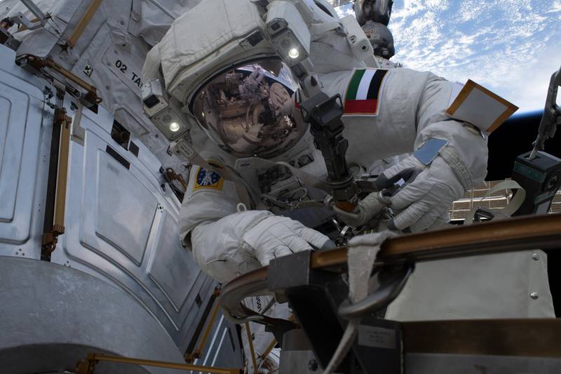 Dr Al Neyadi during his historic spacewalk on April 28, 2023.