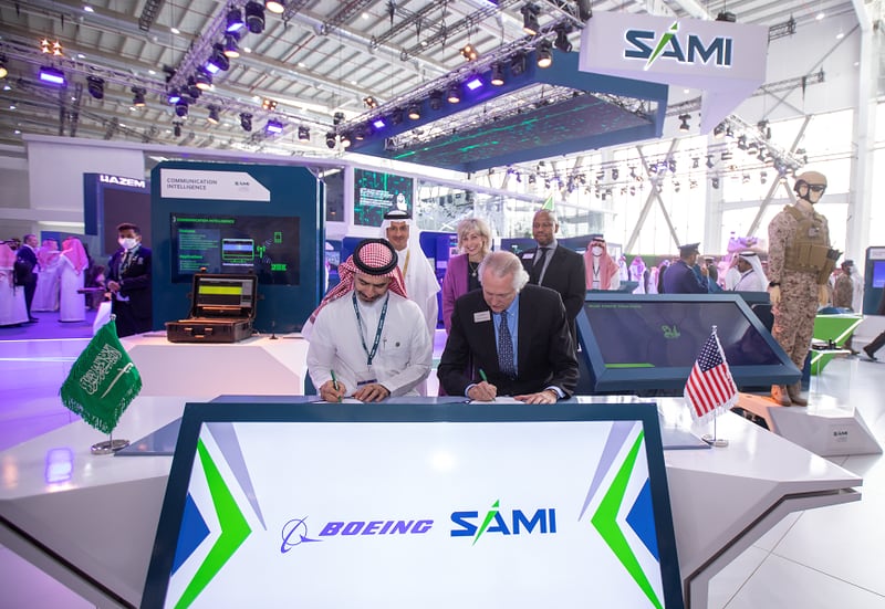 Saudi defence company Sami and Boeing sign an initial pact for a joint venture. Photo: Sami