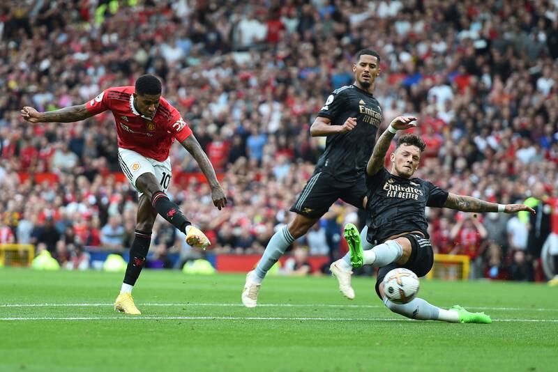 Marcus Rashford 8: Beautifully timed ball to set up Antony for United’s opening goal. Then put United back in front after 65, sprinting onto a Fernandes pass and finishing in front of the Stretford End. Quality moment, as was his second for the third goal. Left the field with Stretford End singing his name. EPA