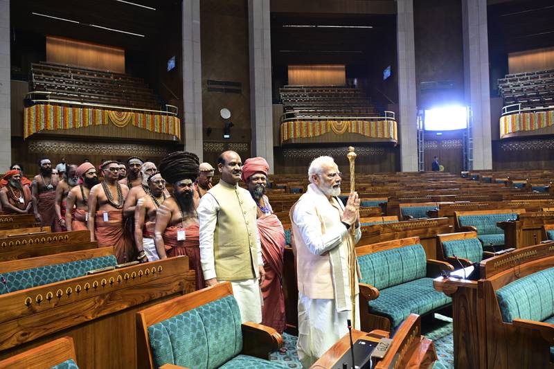 ‘Golden moment’ for India as Narendra Modi inaugurates new parliament building