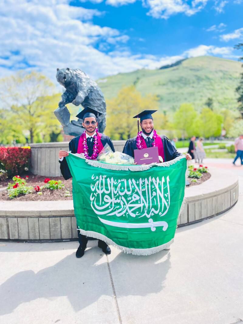 Saudi archaeology students, Mohammed Alkadi and Suliman Almutlaq, graduate in the US. Photo: Suliman Almutlaq