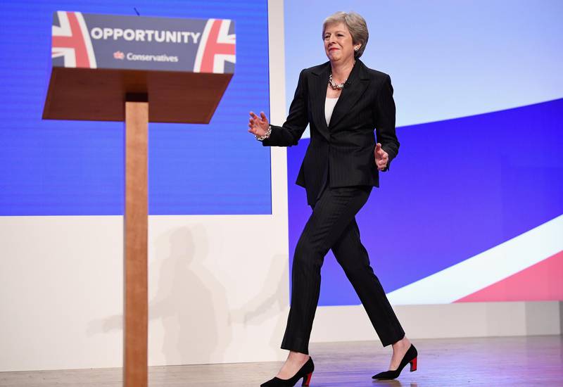 The May Bot dance at the Conservative Paty Conference in Birmingham in 2018. Getty Images