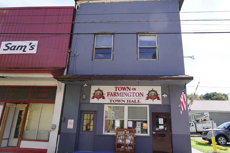 The town hall in Farmington, West Virginia is just around the corner form where Senator Joe Manchin's grandfather had his grocery store. Willy Lowry / The National