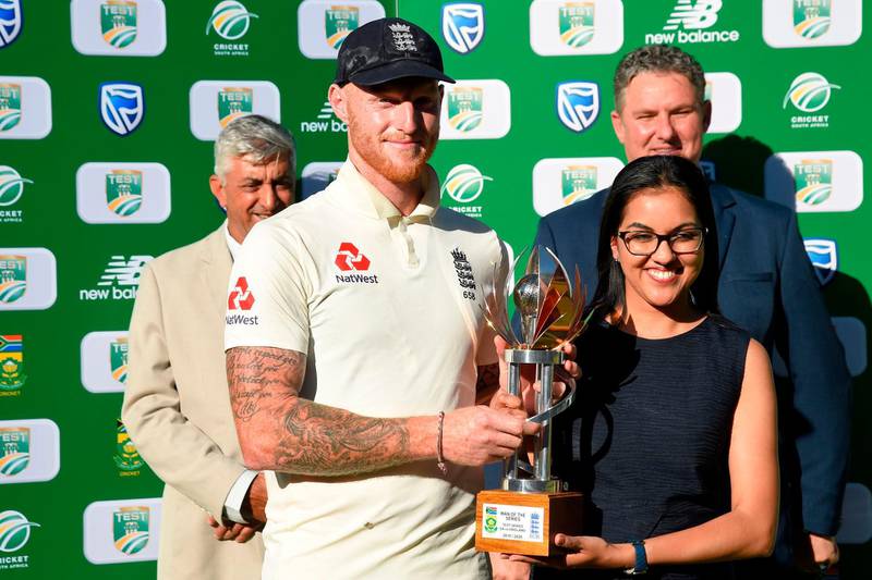 England all-rounder Ben Stokes after being named player of the series. AFP