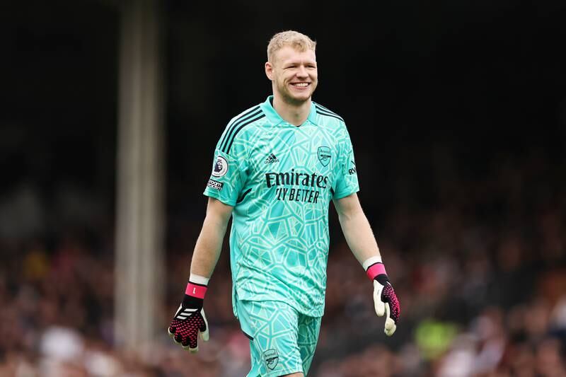 ARSENAL RATINGS: Aaron Ramsdale 7: Enjoyed quiet first half but almost gave Fulham a way back into the match via a loose pass that fell to Pereira. Made a good dave to deny Reid after the break. Getty