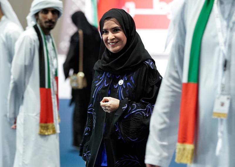 Abu Dhabi, United Arab Emirates, October 5, 2019.  FNC Elections at ADNEC. --Amal Al Qubaisi , President of the Federal National Council.Victor Besa / The NationalSection:  NAReporter:  Haneen Dajani