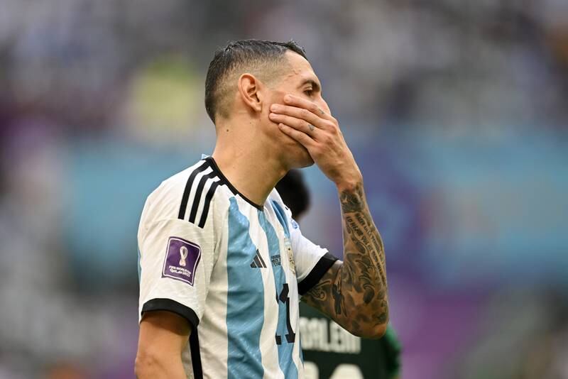 Angel Di Maria of Argentina looked stunned. Getty