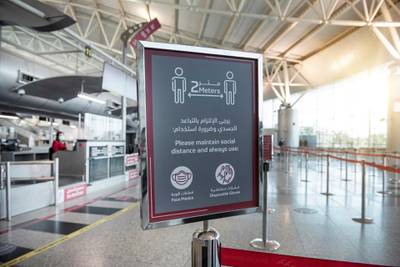Airport signage has been updated to follow government-issued safety advice for airports across the UAE.