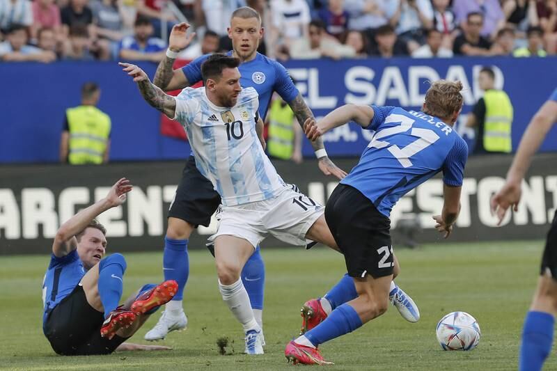 Argentina's Lionel Messi in action. EPA 