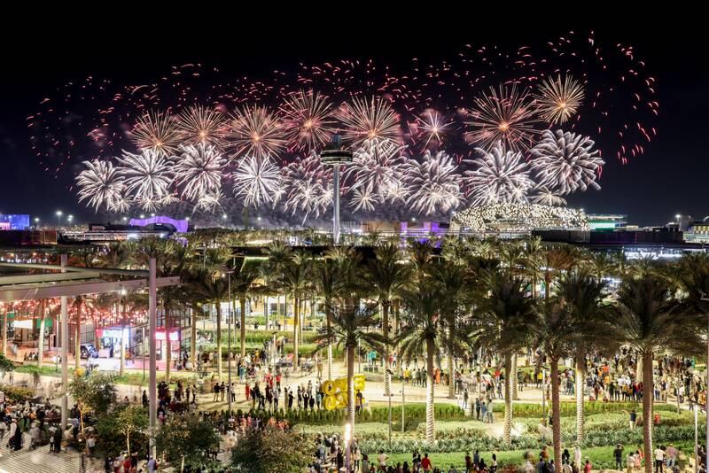 Firework display during UAE National Day and the Golden Jubilee celebrations. Photo: Expo 2020 Dubai