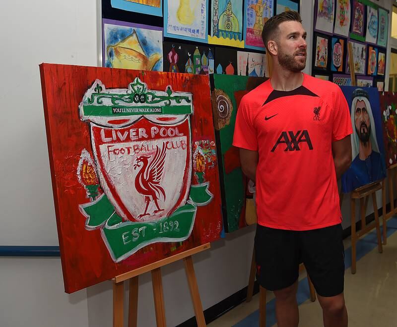 Liverpool's Adrian at the Rashid Centre for People of Determination. Getty