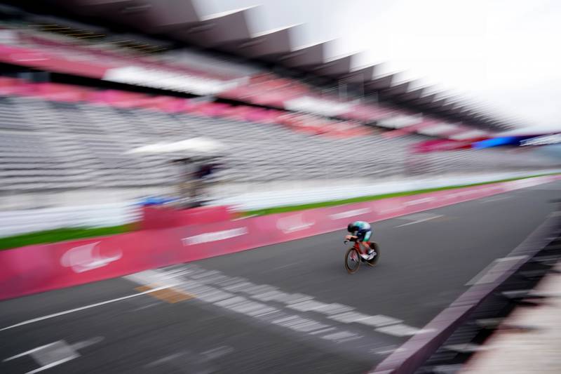 Ireland's Ronan Grimes in the men's C4 time trial at Fuji International Speedway during the Tokyo Paralympic Games in Japan. PA